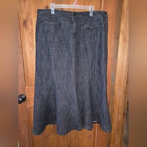 Vintage Y2K Dark Denim A-Line Maxi‎ Skirt